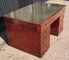 1803201919th Century Antique Pedestal Desk 35¾ d 54¼ w 30 h kneehole 22w 24h _6.JPG